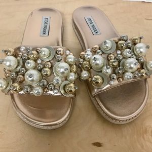 Rose gold Embellished steve Madden Sandals